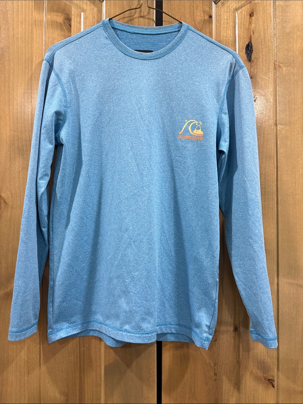 Quiksilver Kids Light Blue Long Sleeve Rashguard with Yellow Logo